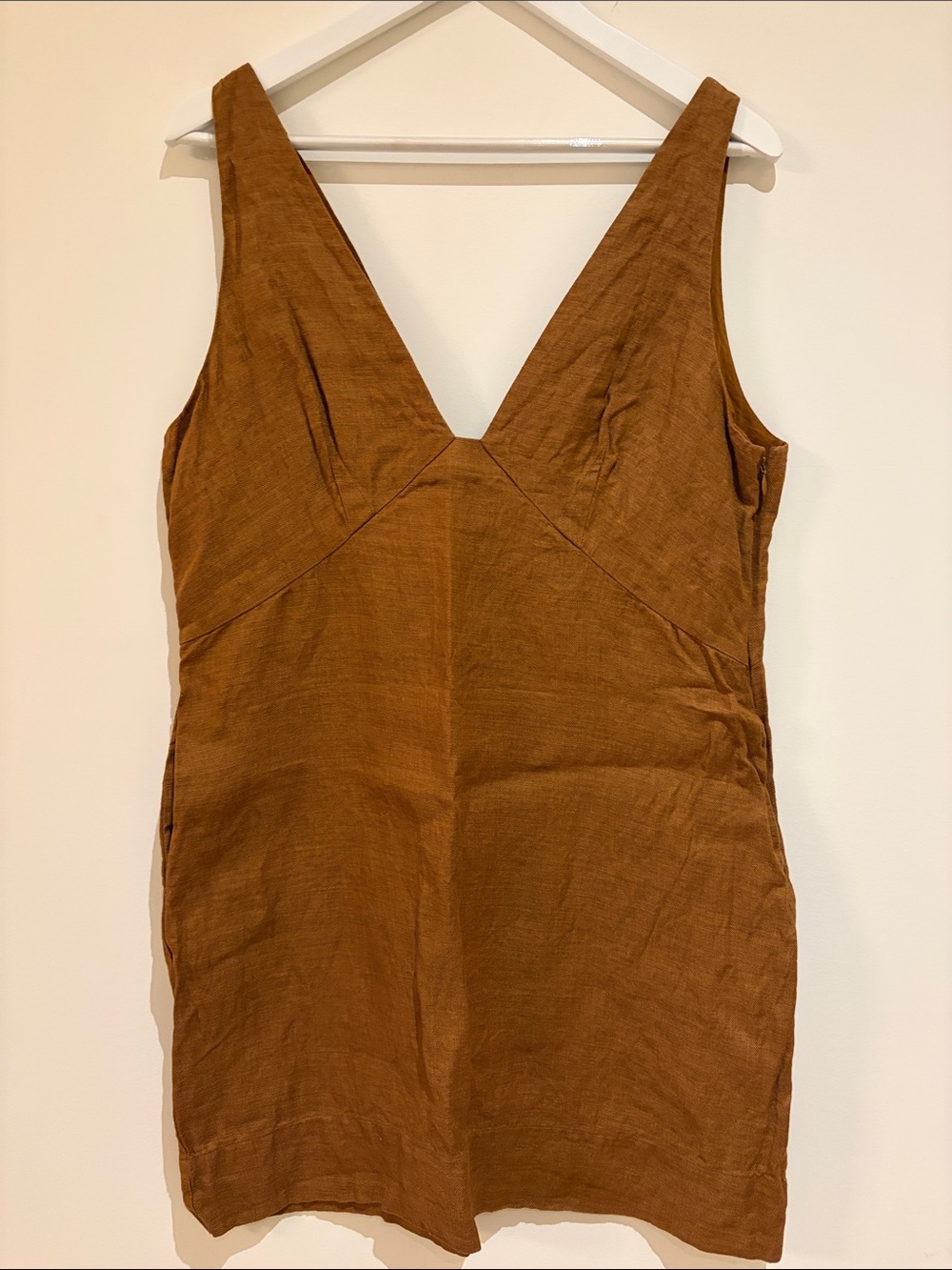 Banana Republic Sleeveless Linen Dress in Rust